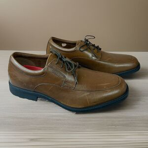 Rockport Mens Oxford Hydro-Shield Waterproof Brown Leather Shoes Size 11.5 M